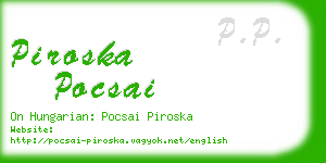 piroska pocsai business card